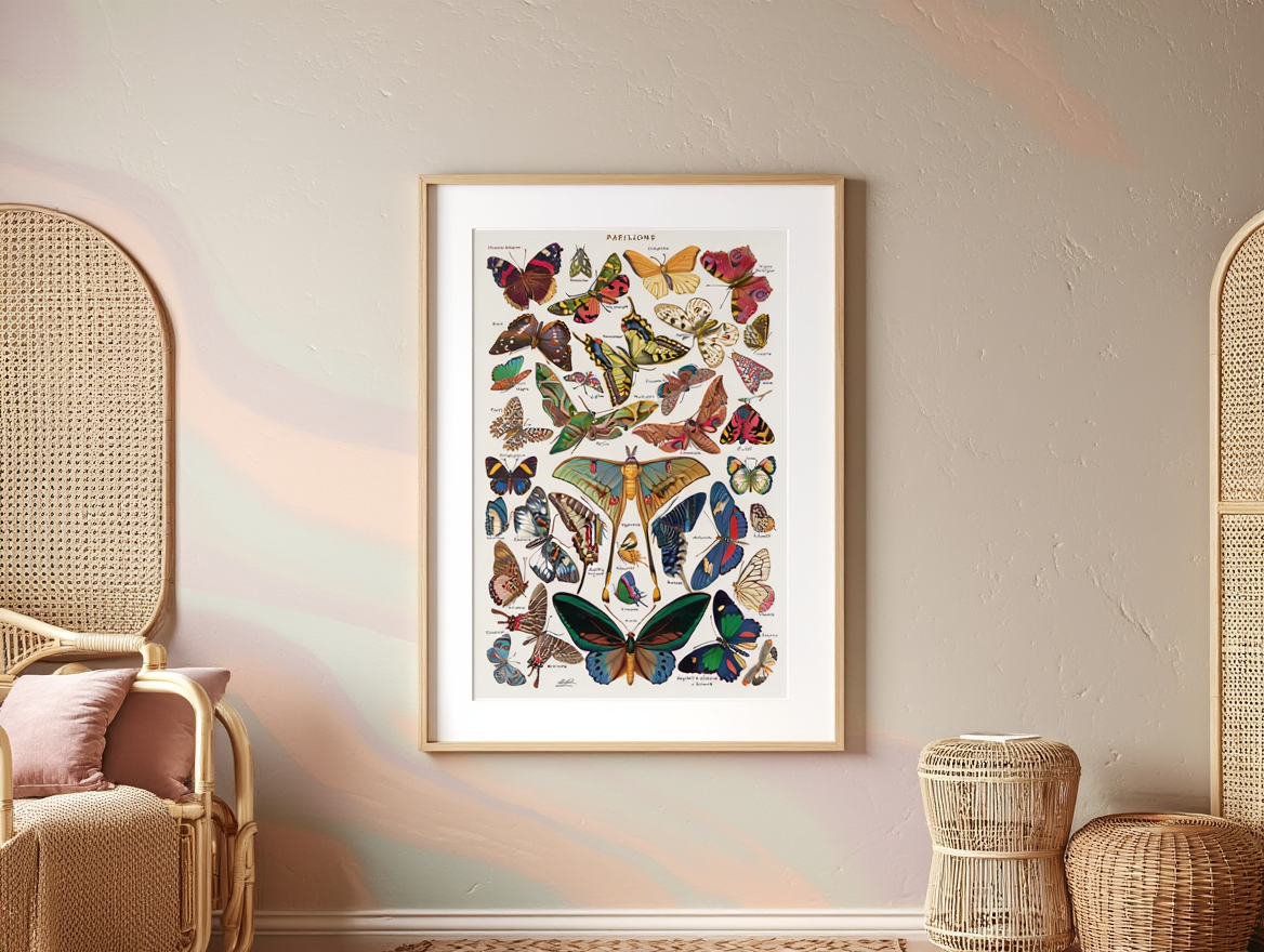 Adolphe Millot - Papillons Poster