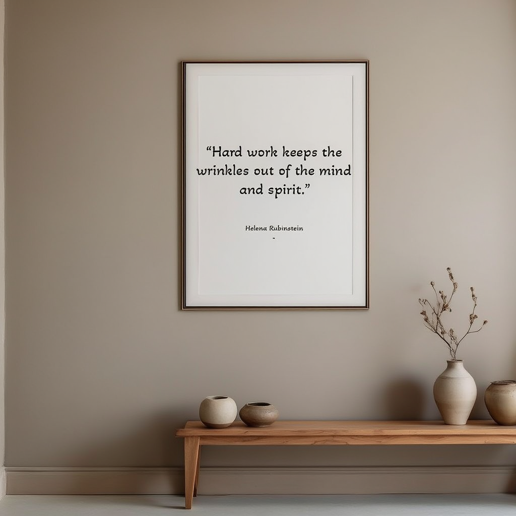 Hard Work Keeps The Wrinkles Out Of The Mind And Spirit Poster