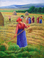 Camille Pissarro - Høhøst i Eragny-sur-epte | HakyArts