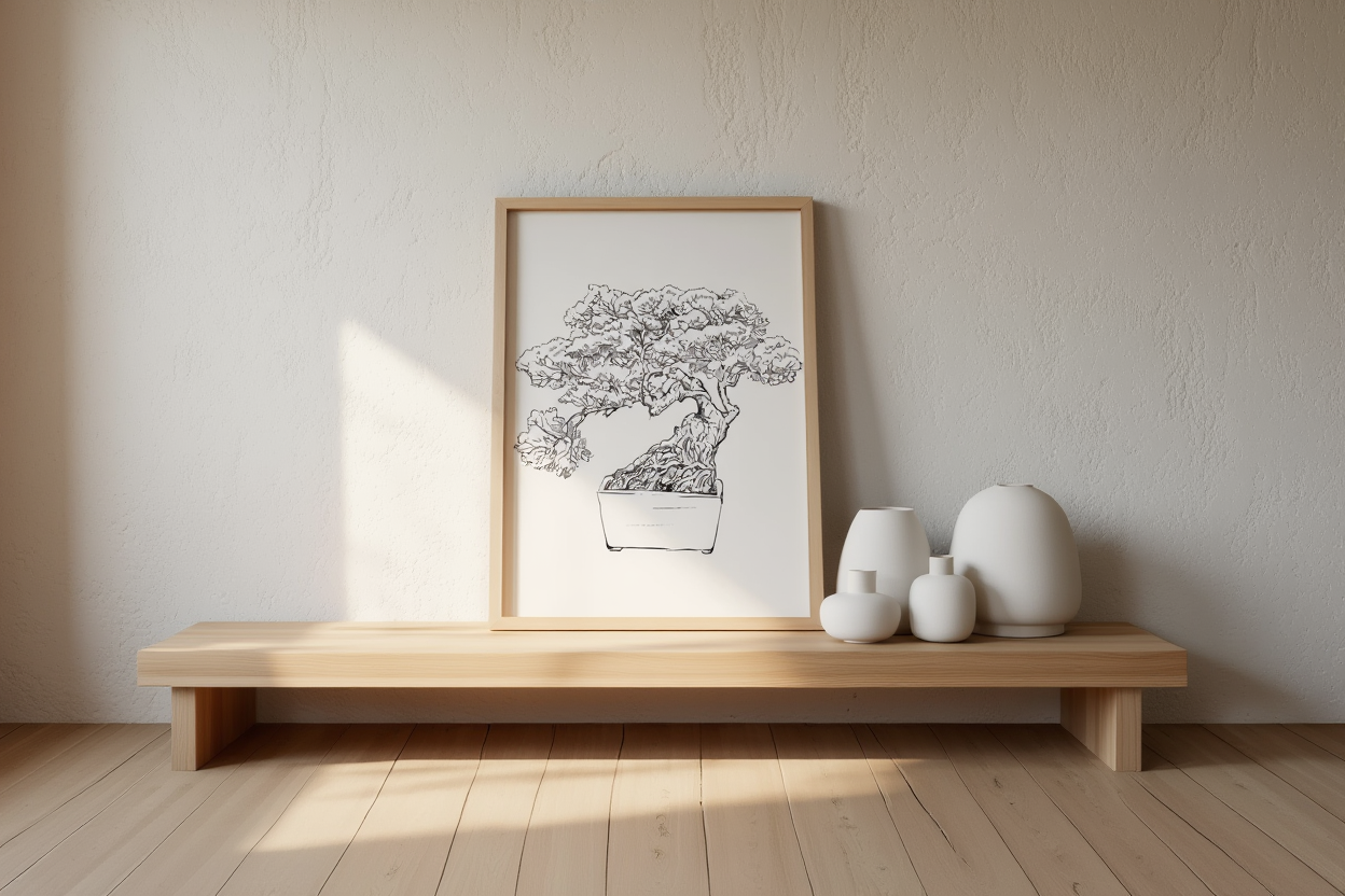 Line Art Trees Poster
