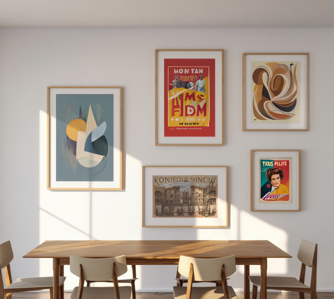 Mixed Abstract Pop Vintage Collection – Dining Room Set of 5