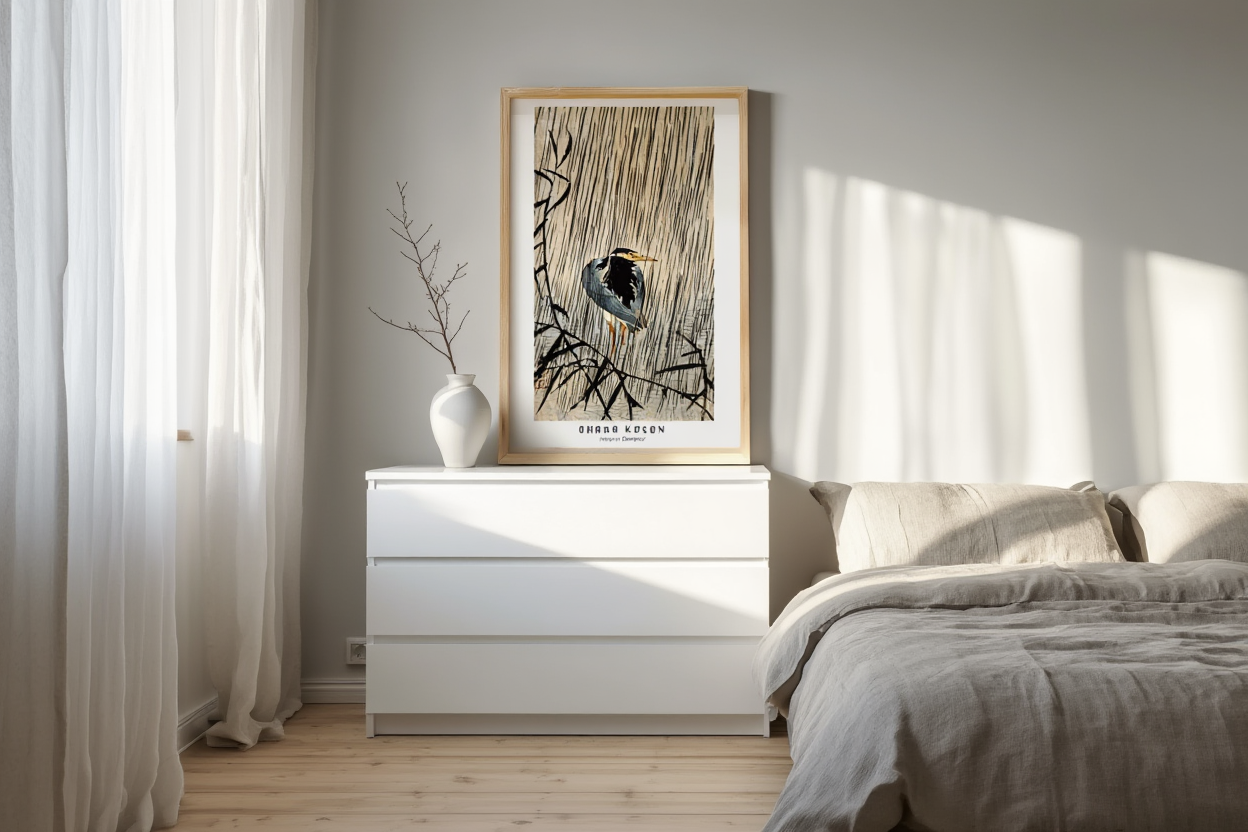 Ohara Koson - Heron in Downpour Poster