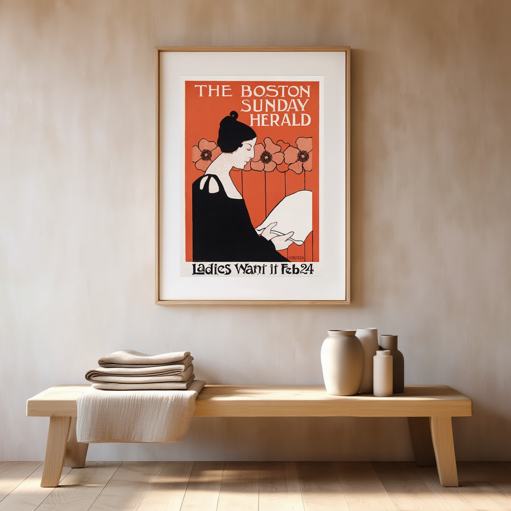 The Boston Sunday Herald – Vintage Newspaper Poster Print | Historic American Press Art