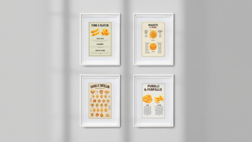 4 Pasta Prints – Retro Italian Kitchen Wall Art