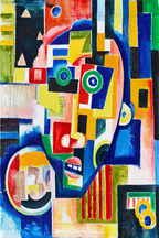 Amadeo de Souza-Cardoso - Forbjerghoved Indigo Hav af Ossian Rose Orange | HakyArts