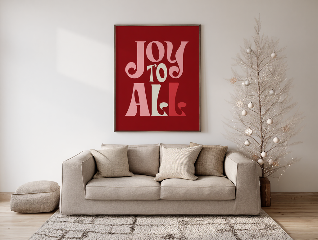 Joy To All – Red Christmas Poster