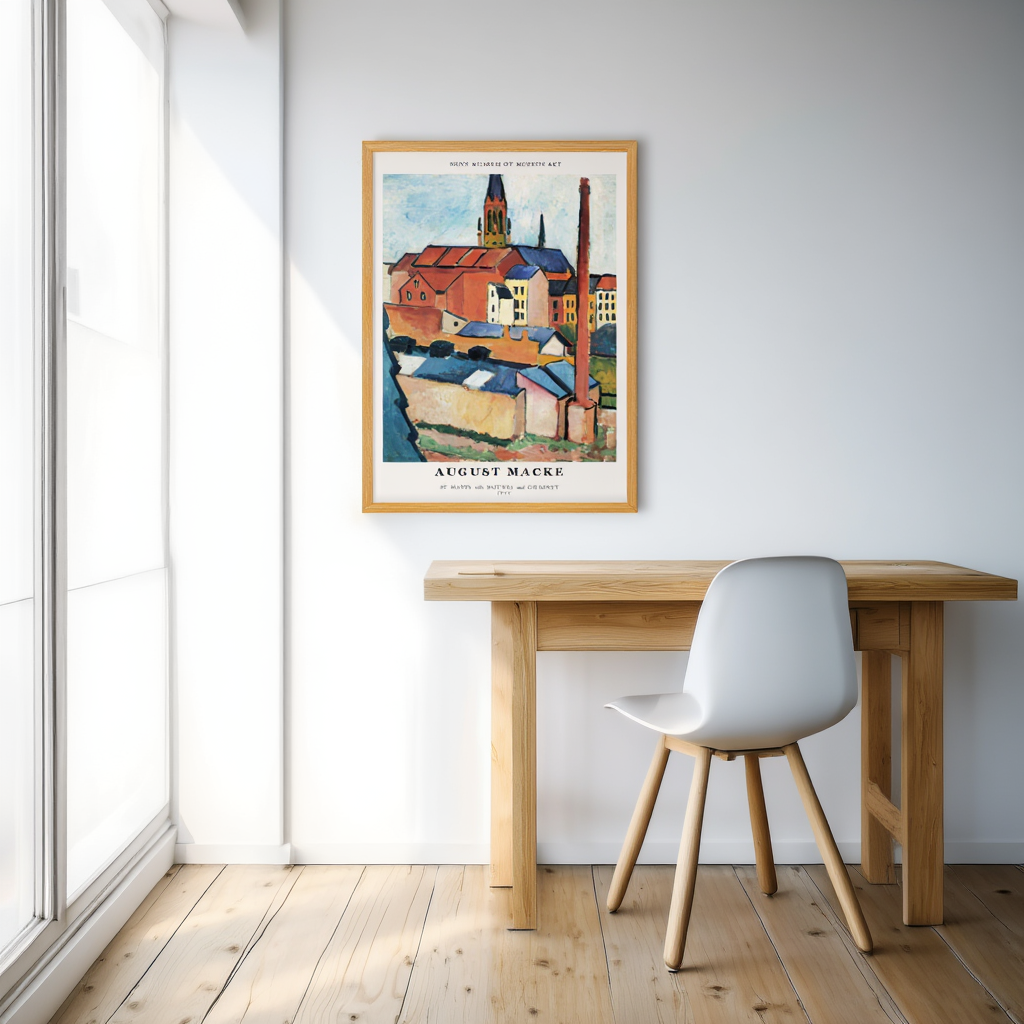 August Macke - St Mary with Houses and Chimneys Poster