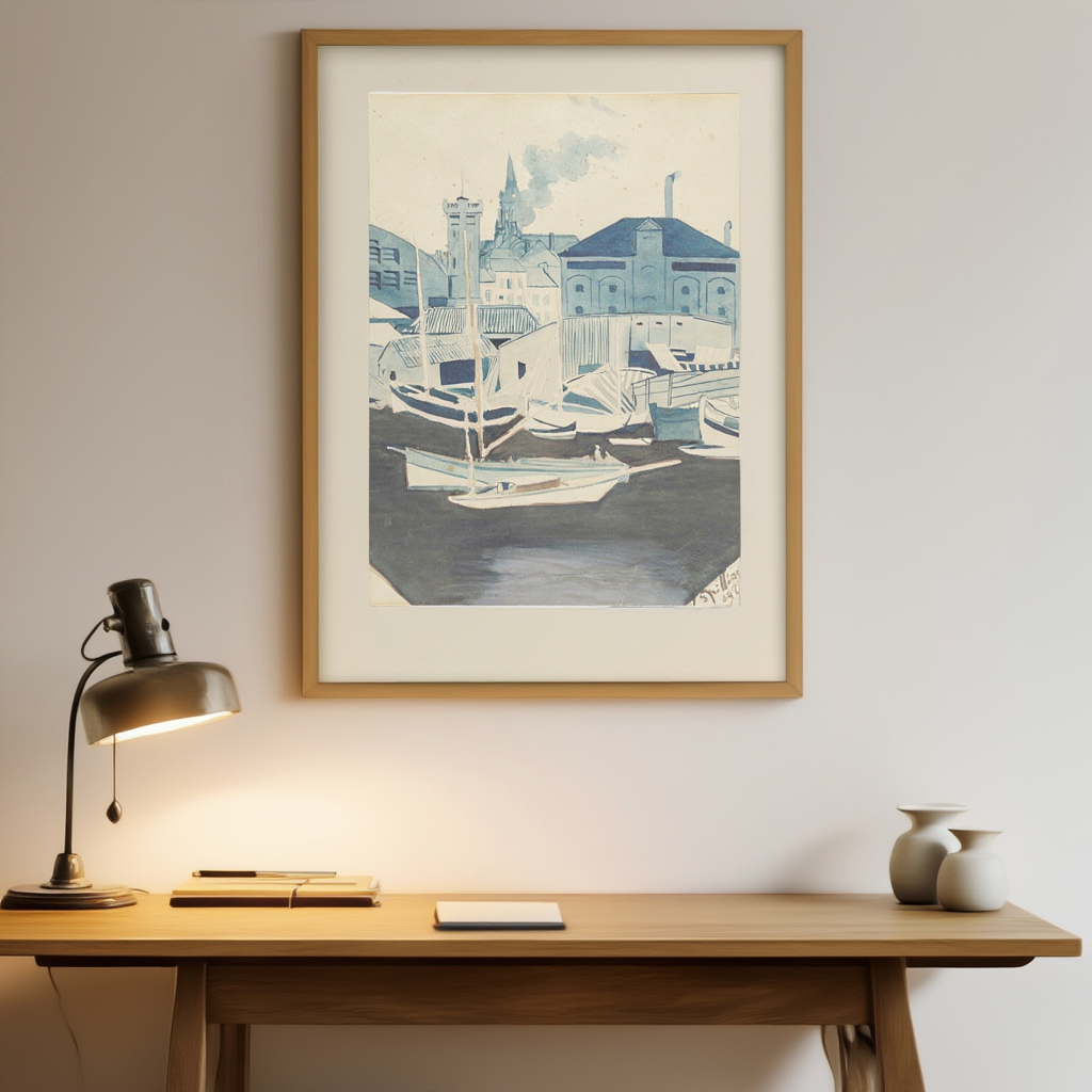 Havenzicht – Léon Spilliaert (1927) | Symbolist Landscape Art Print