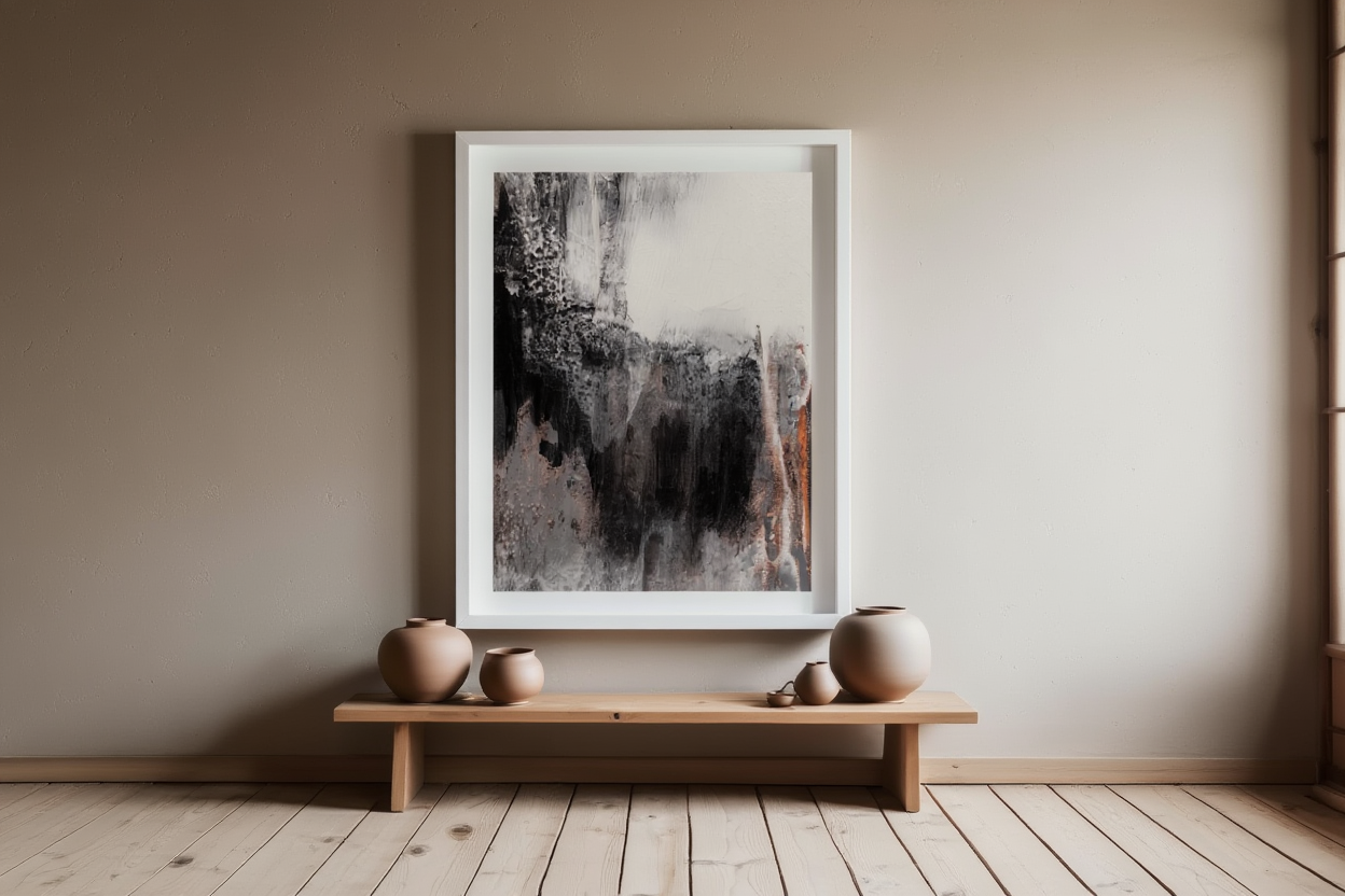 Grey Brush Stroke Poster No3