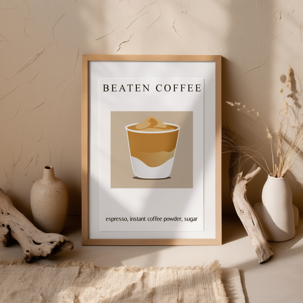 Beaten Coffee – Modern Minimalist Coffee Art Print