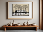 Farm in the Snow by Julie de Graag – Dutch Landscape & Winter Scene Art Print - Hakyarts