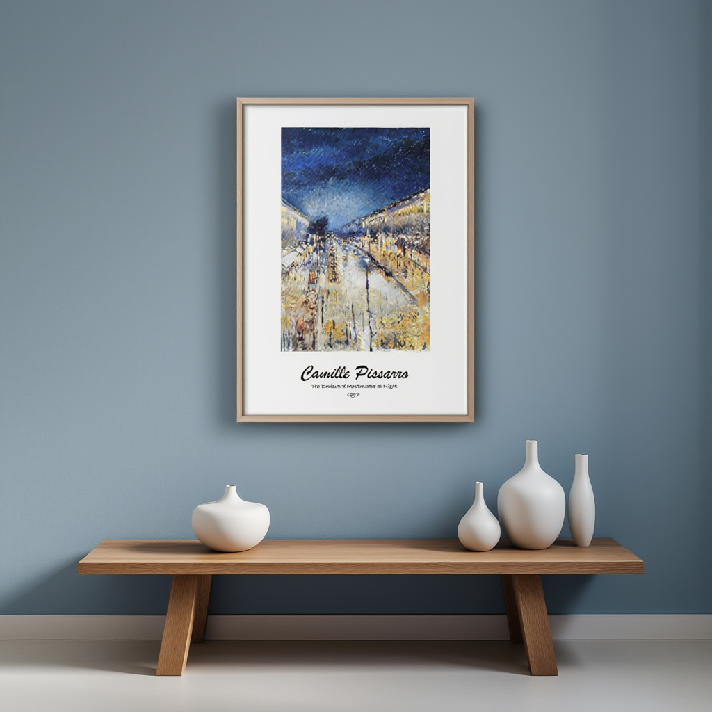 Boulevard Montmartre At Night Poster