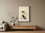 Lapwing on Tree Slump – Ohara Koson Poster | Japanese Nature Art Print - Hakyarts