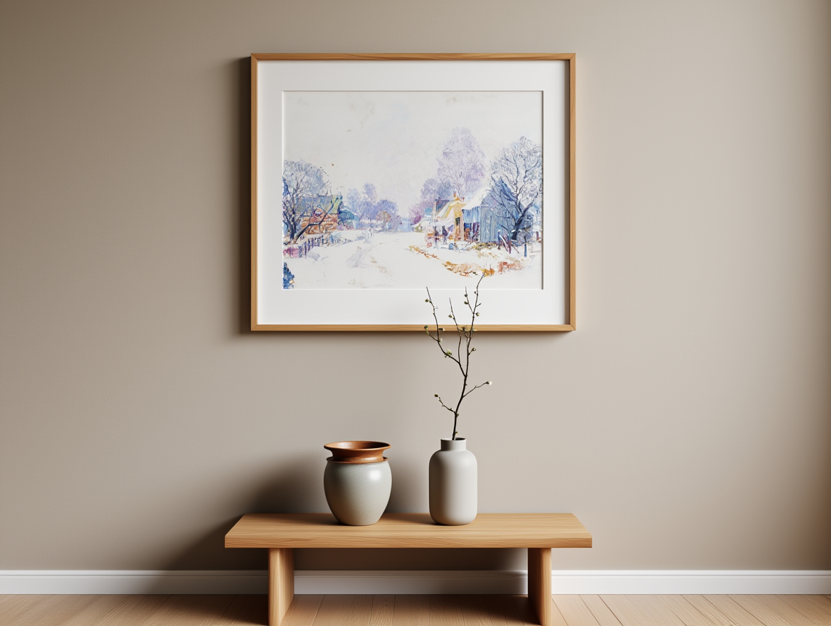 Brown County Homestead in Winter (1920) by Edward K. Williams – Vintage American Winter Landscape Art Print