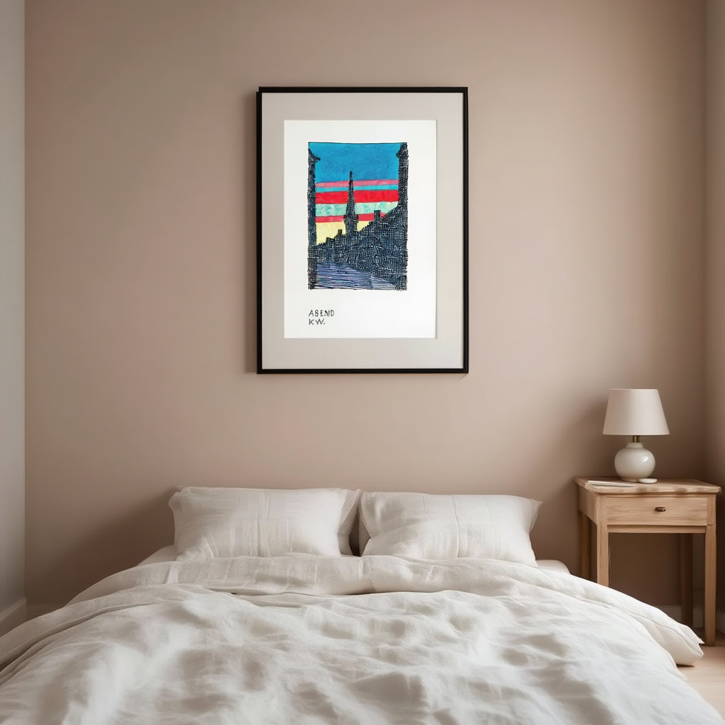 Abend by Karl Wiener, 1921 – Modernist Evening Landscape Art Print