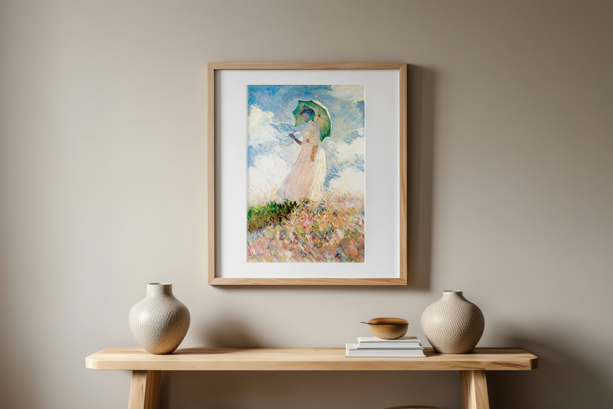 Claude Monet – Femme à l'ombrelle tournée vers la gauche | Classic Impressionist Art Print