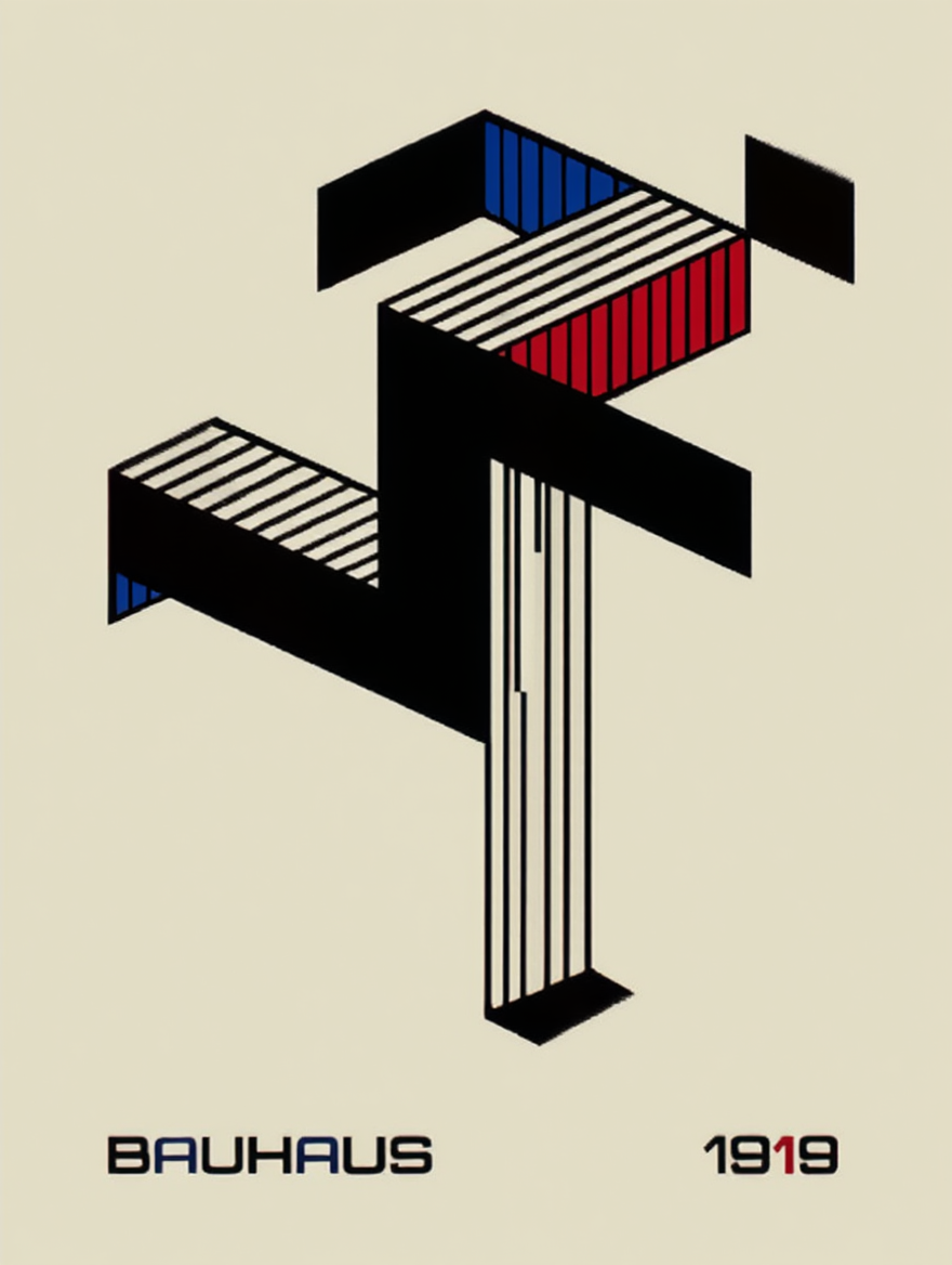 Constructed Lines – Bauhaus Abstract Art Print