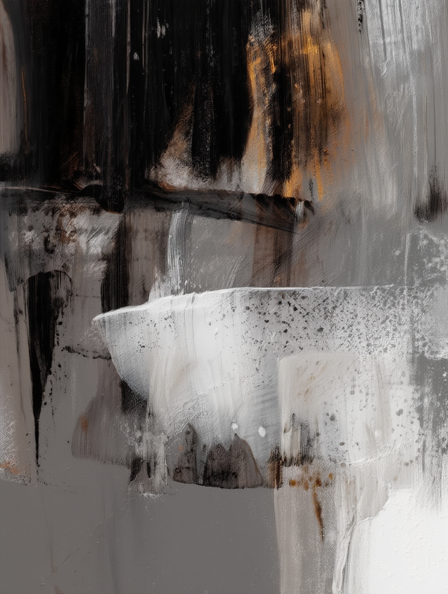 Grey Brush Stroke No 1 Poster