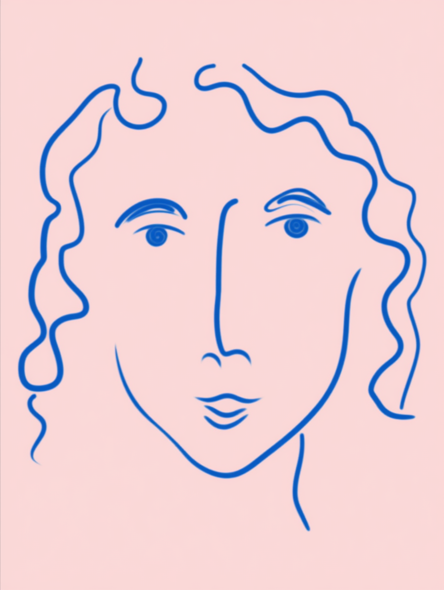 Minimalist Line Art Abstract Face – Contemporary Wall Art Print