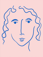 Minimalist Line Art Abstract Face – Contemporary Wall Art Print