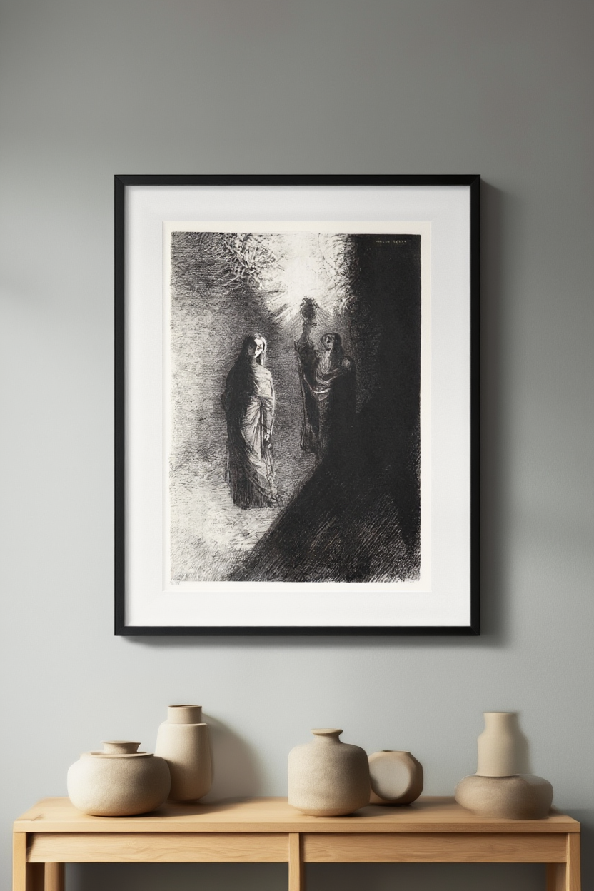 Odilon Redon - He Raises the Bronze Urn