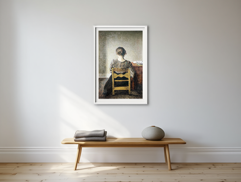 Rest – Minimalist Interior Art Print by Vilhelm Hammershøi, 1905