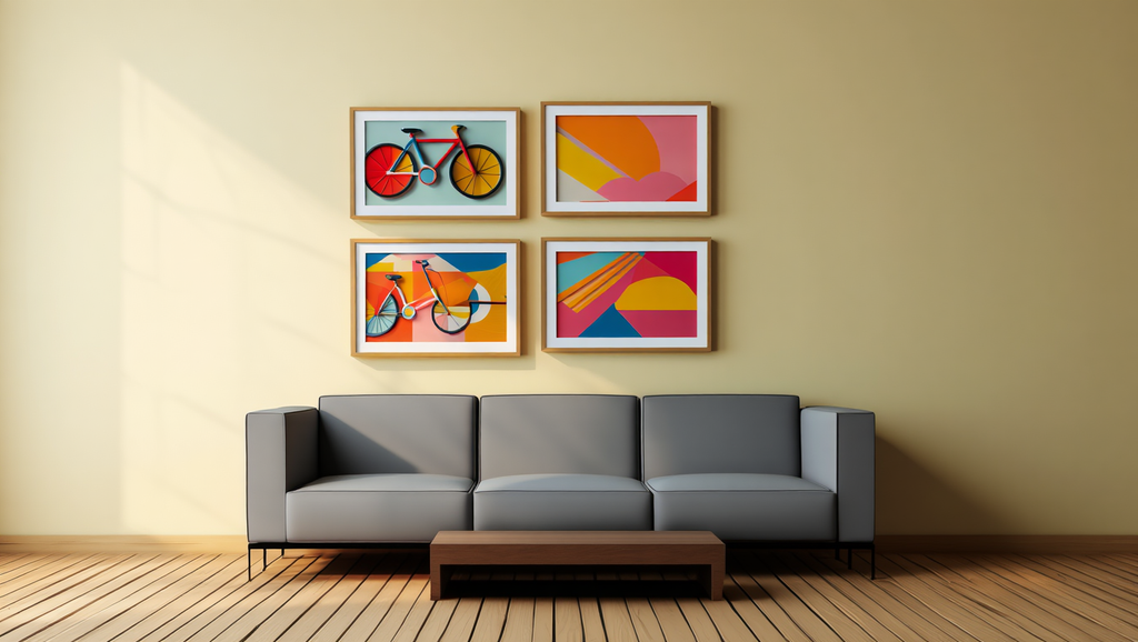 Bauhaus Geometric Pop Art – Home Office Bicycle Set of 4