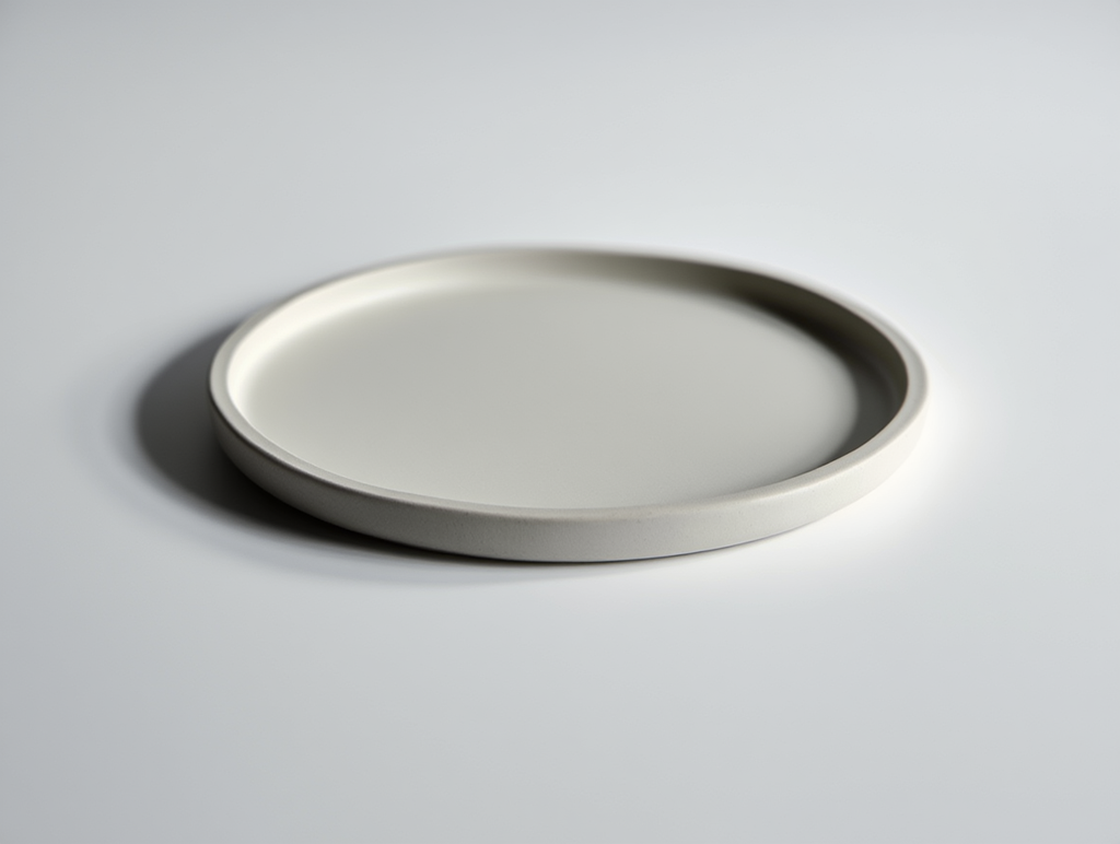 Minimalist Round Plaster Tray – Medium White Cream  Home Decor