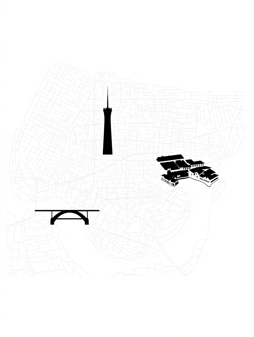 Porto City Map Poster – Black and White Minimalist Wall Art Print