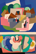 Collection décors et couleurs Pl.11 by Georges Valmier (1930) – Cubist Modern Art Print - Hakyarts