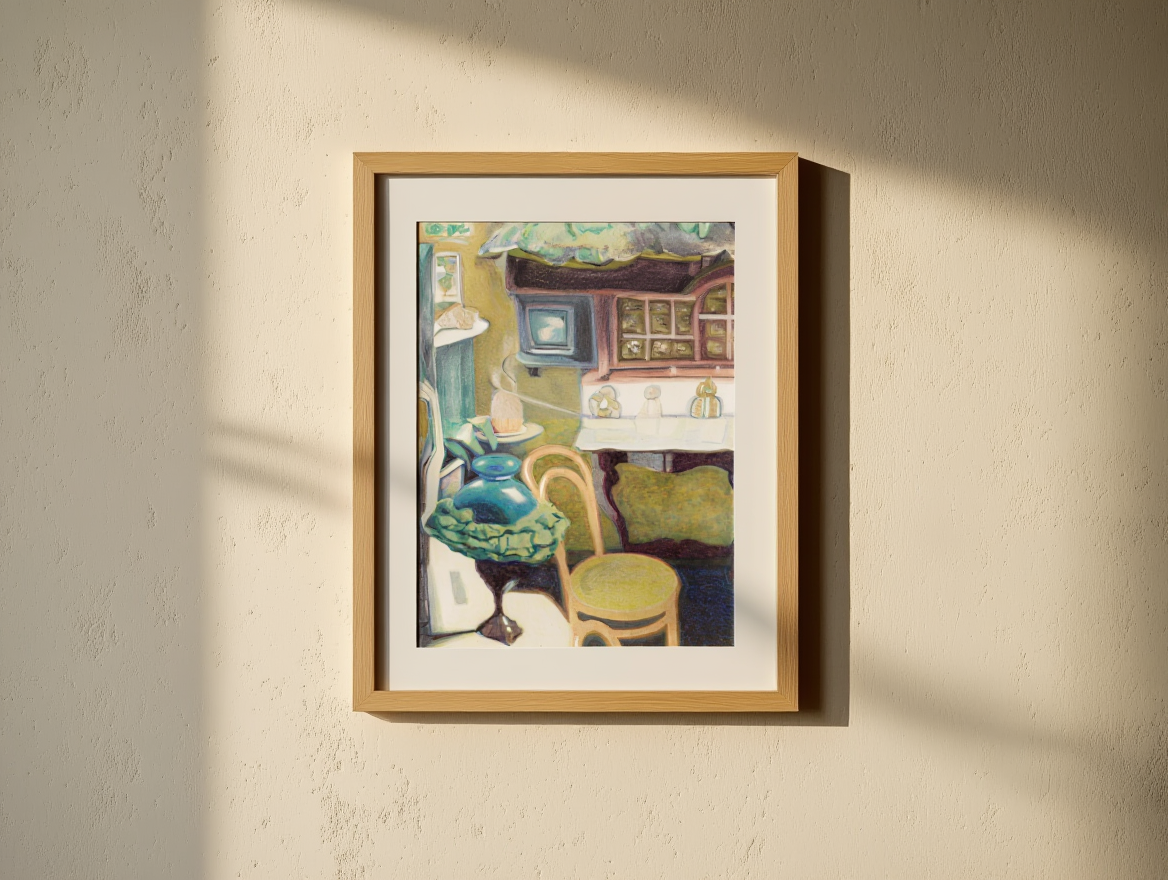 Léon Spilliaert -  Interior with Chair and Opaline Lamp