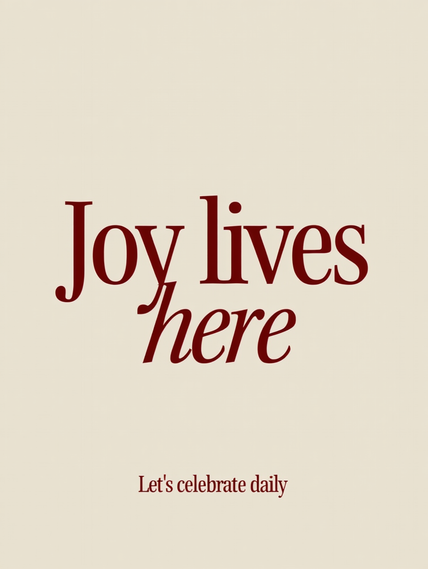 Joy Lives Here – Typography Single Print