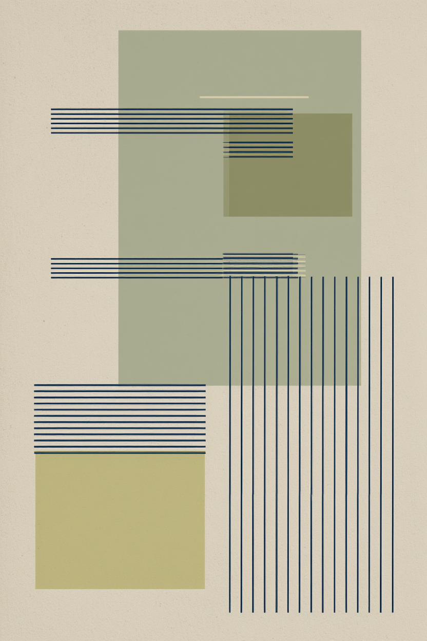 Set of 4 Art Prints  – Green Botanical Abstract - Hakyarts