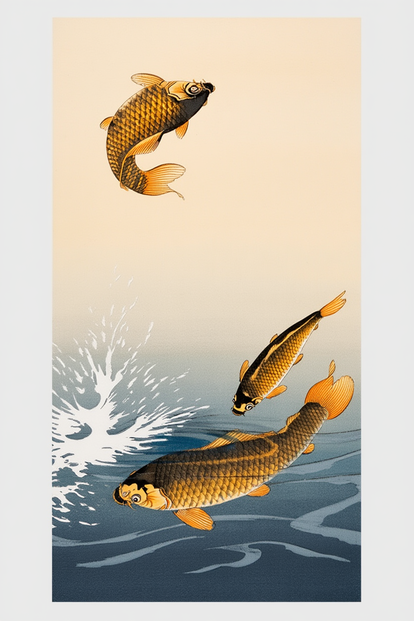 Ohara Koson - Karpers Poster