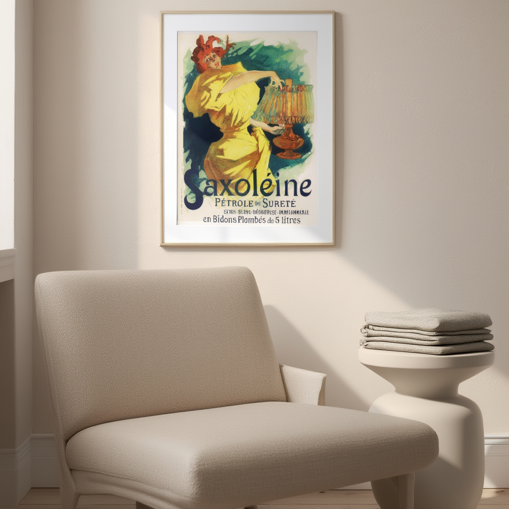 Saxoléine Poster by Jules Chéret – Belle Époque French Advertising Art Print