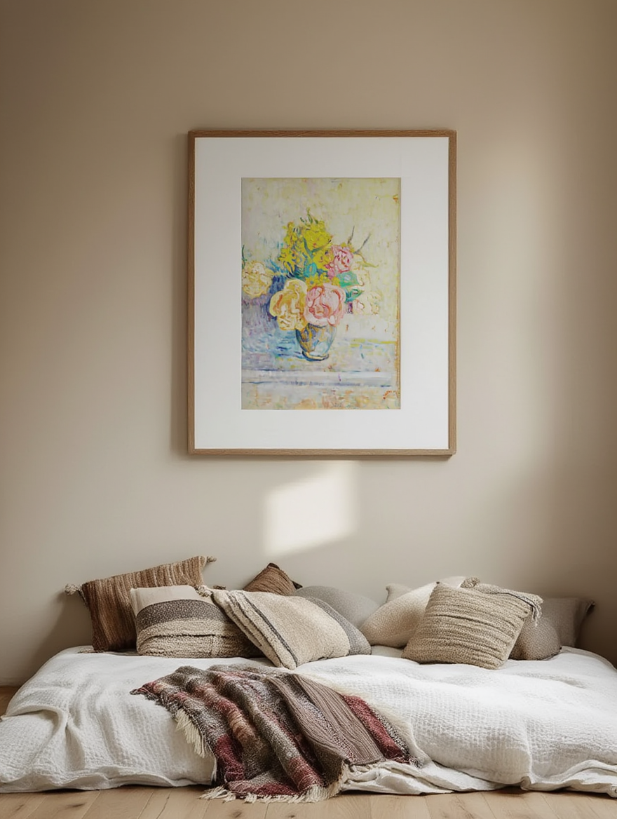 Bouquet de roses et de mimosas by Louis Valtat – Post-Impressionist Floral Art Print - Hakyarts