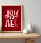Joy To All – Red Christmas Poster - Hakyarts