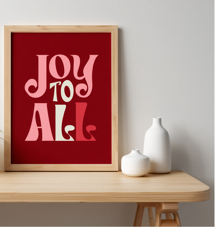 Joy To All – Red Christmas Poster