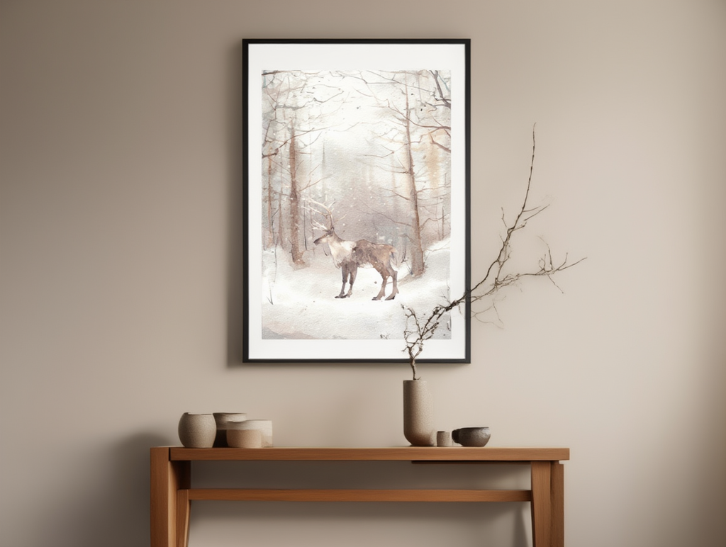 Watercolour Deer Poster