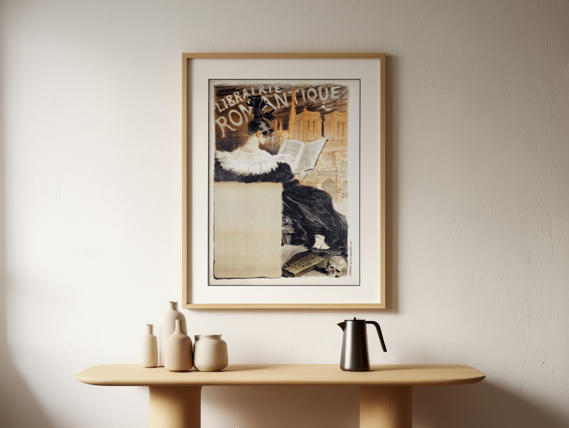 Librairie Romantique Poster – Vintage French Art Print