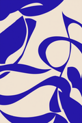 Tableau abstrait Matisse Feuilles Bleues – Art mural botanique minimaliste