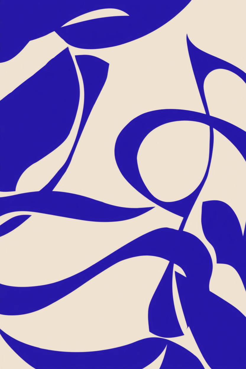 Blue Geometric – Set of 3 Matisse-Inspired Wall Art Prints