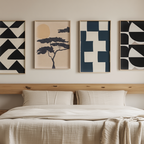 Gallery Wall Set – Linear Arrangement Scandinavian – Set of 4 - Hakyarts