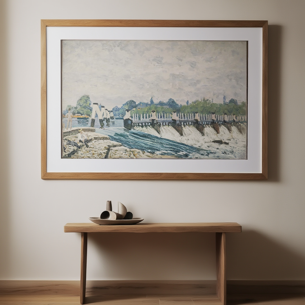 Moseley Weir, Hampton Court – Alfred Sisley Poster | Impressionist Landscape Art Print
