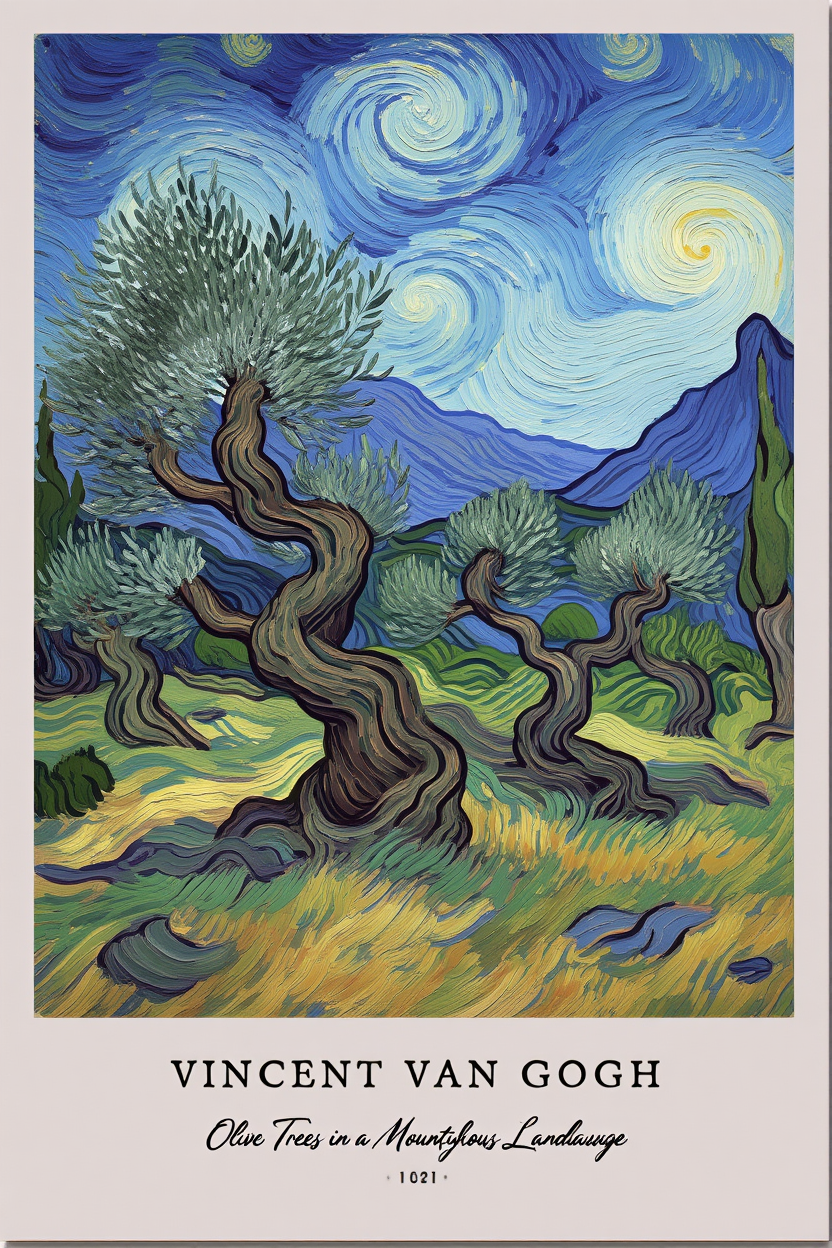 Vincent Van Gogh Wall Art Set – 4 Iconic Prints for Gallery Walls