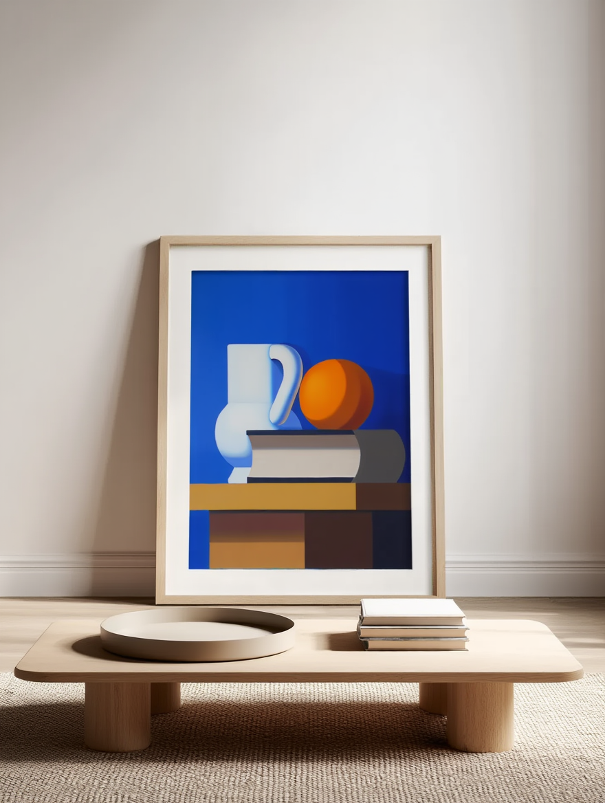 Vilhelm Lundstrøm – Still Life with White Jar, Orange and Book