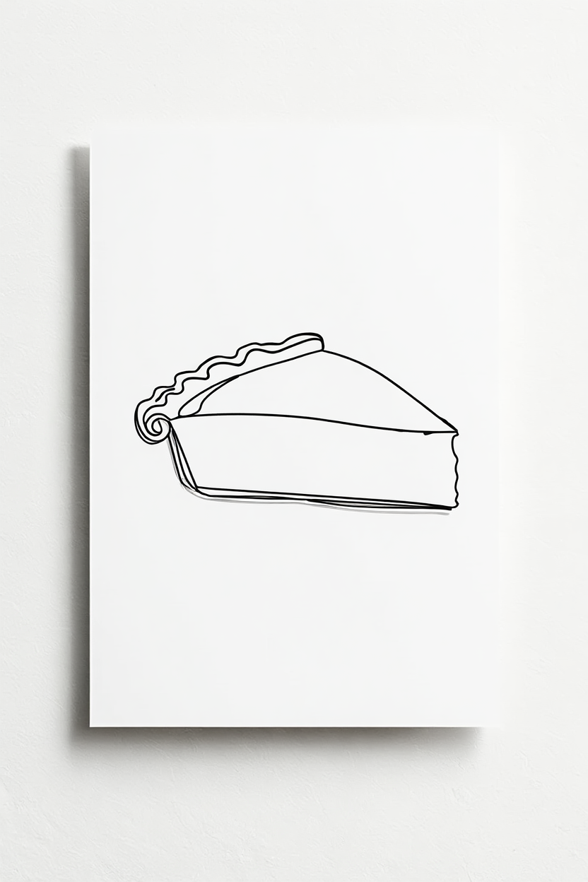 5 Minimalist Dessert Line Art Posters – Modern Canvas Prints for Kitchen, Dining & Cafe Wall Decor