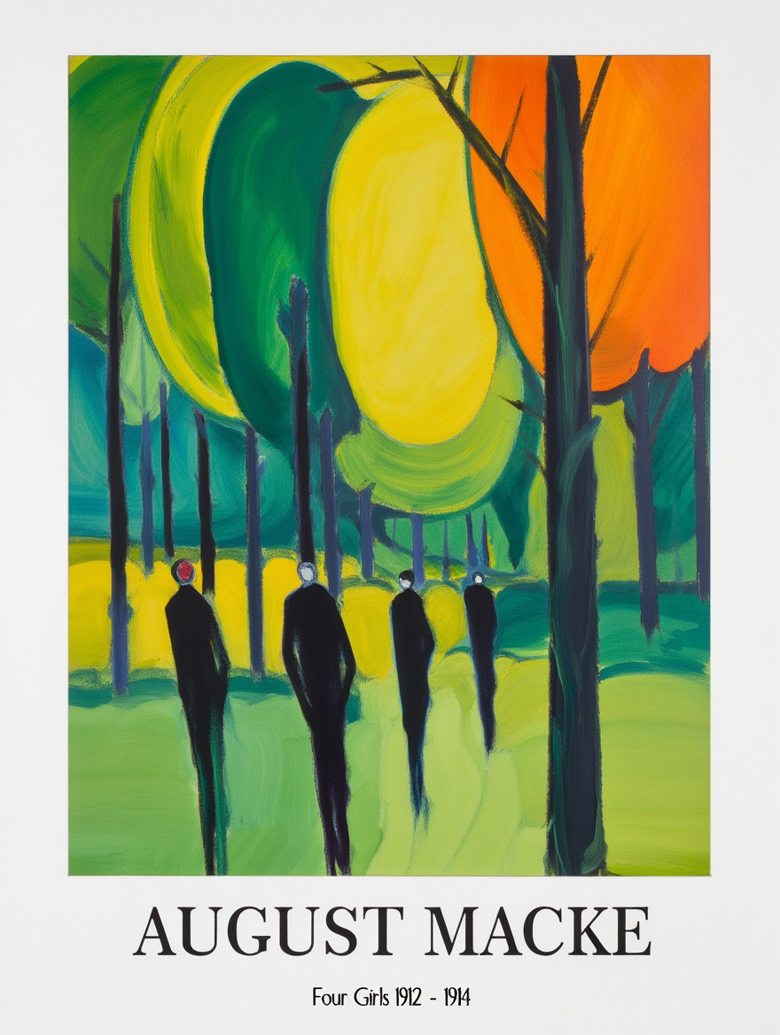 Modern August Macke Art Prints – 4 Vibrant Gallery Prints