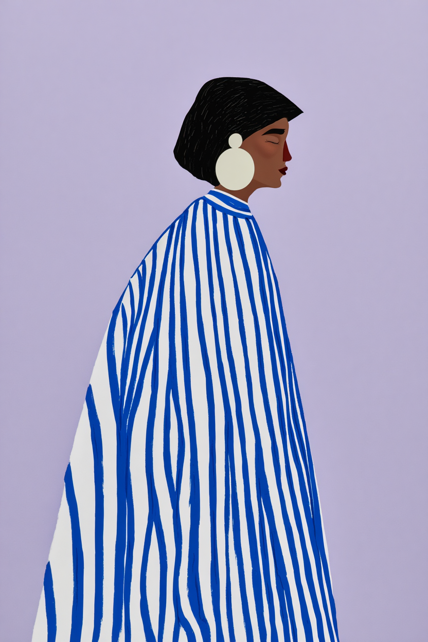 4 Geometric Retro Women Prints – Colorful Modern Wall Art