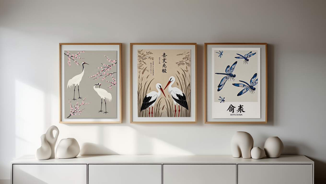 Kamisaka Sekka – Moonlit Water Garden | 3 Prints Mix & Match